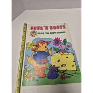 VINTAGE PUSS ‘N BOOTS DOT TO DOT BOOK 1993 CREATIVE CHILD PRESS